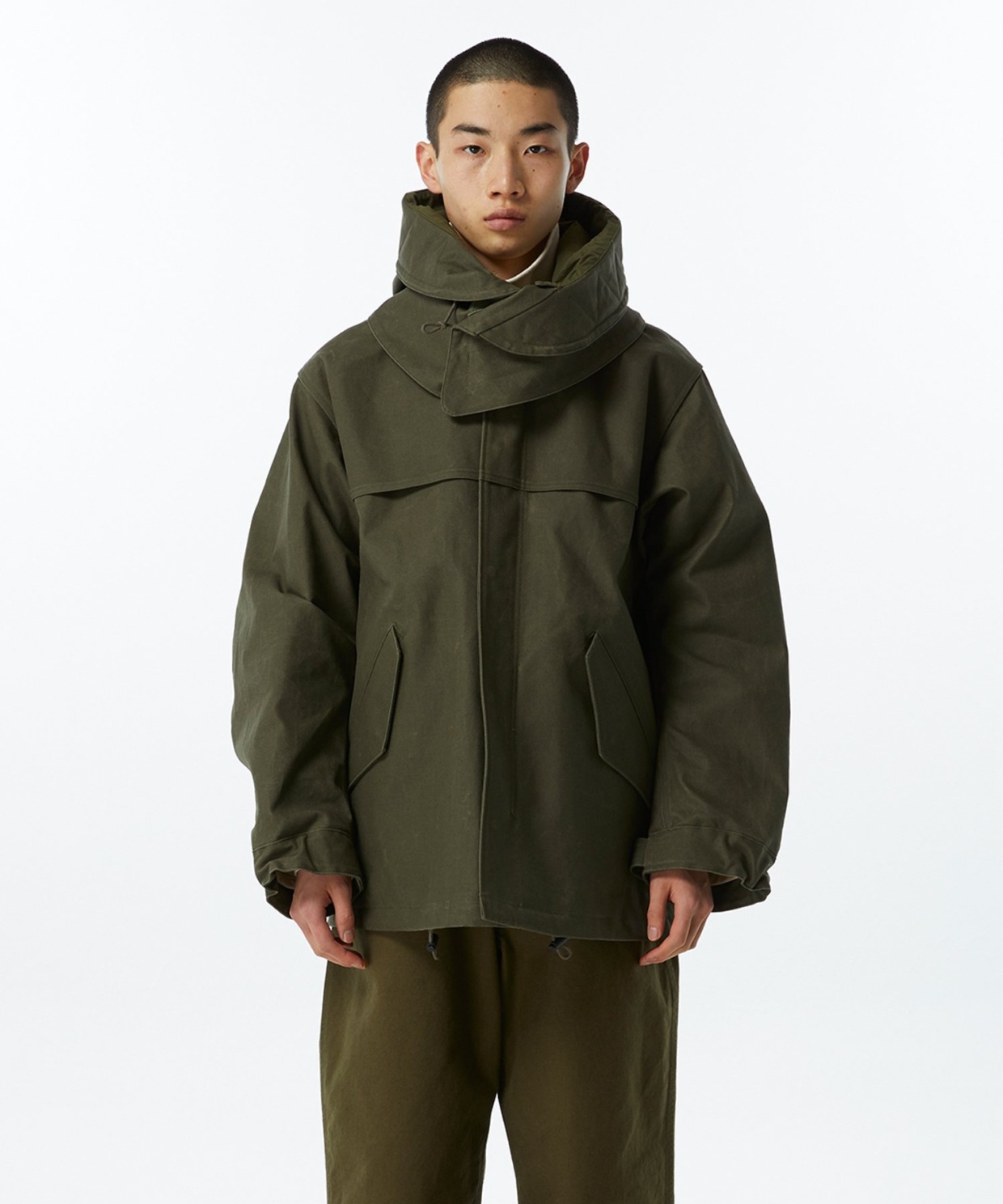 wjk｜destroy cotton twillボアライナーショートモッズコート 65