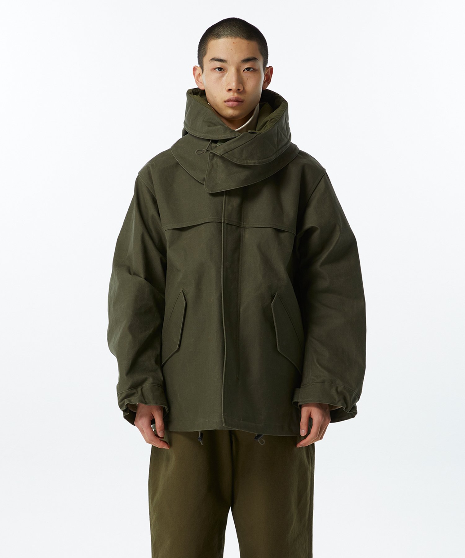 S-SELECTION|C/W OILED MODS SHORT JACKET(Khaki)
